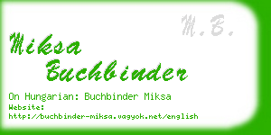 miksa buchbinder business card
